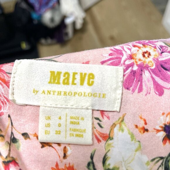 Anthropologie Boho Mixed Floral Stripe Button Front Shirt Relaxed size 0 - Picture 8 of 9